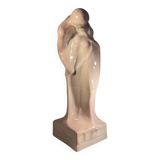 'The Kiss' sculpture by CRIS AGTERBERG, crackled ceramic, Art Deco, ca 1940