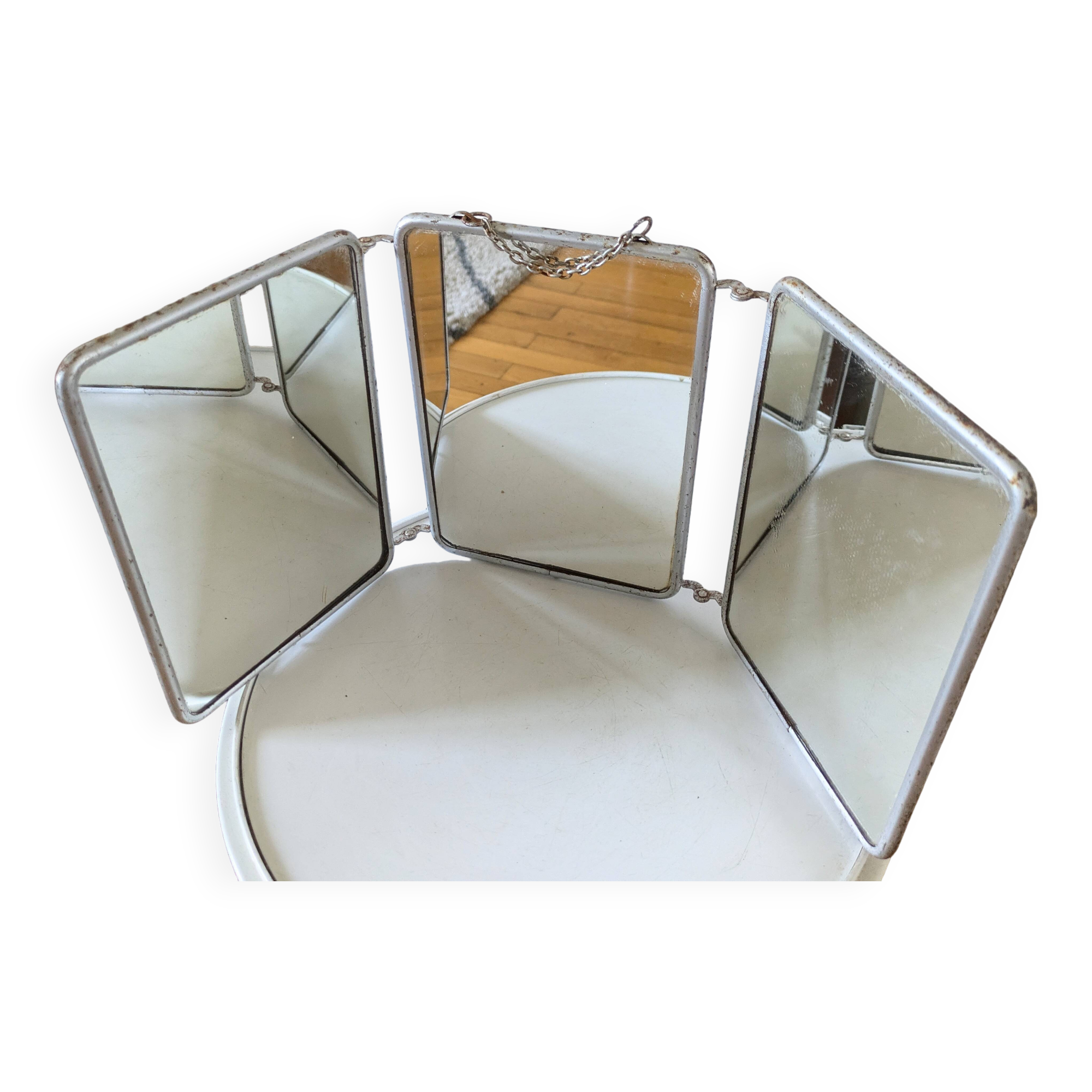 1960s barber shop triptych mirror