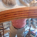 Oval wooden mirror and marquetry nets 1930