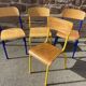4 mismatched school chairs multicolor industrial vintage school community Mullca DELAGRAVE f