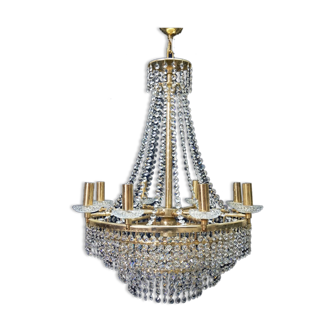 Swarovski brass and crystal chandelier