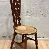 Art Nouveau chair in carved walnut