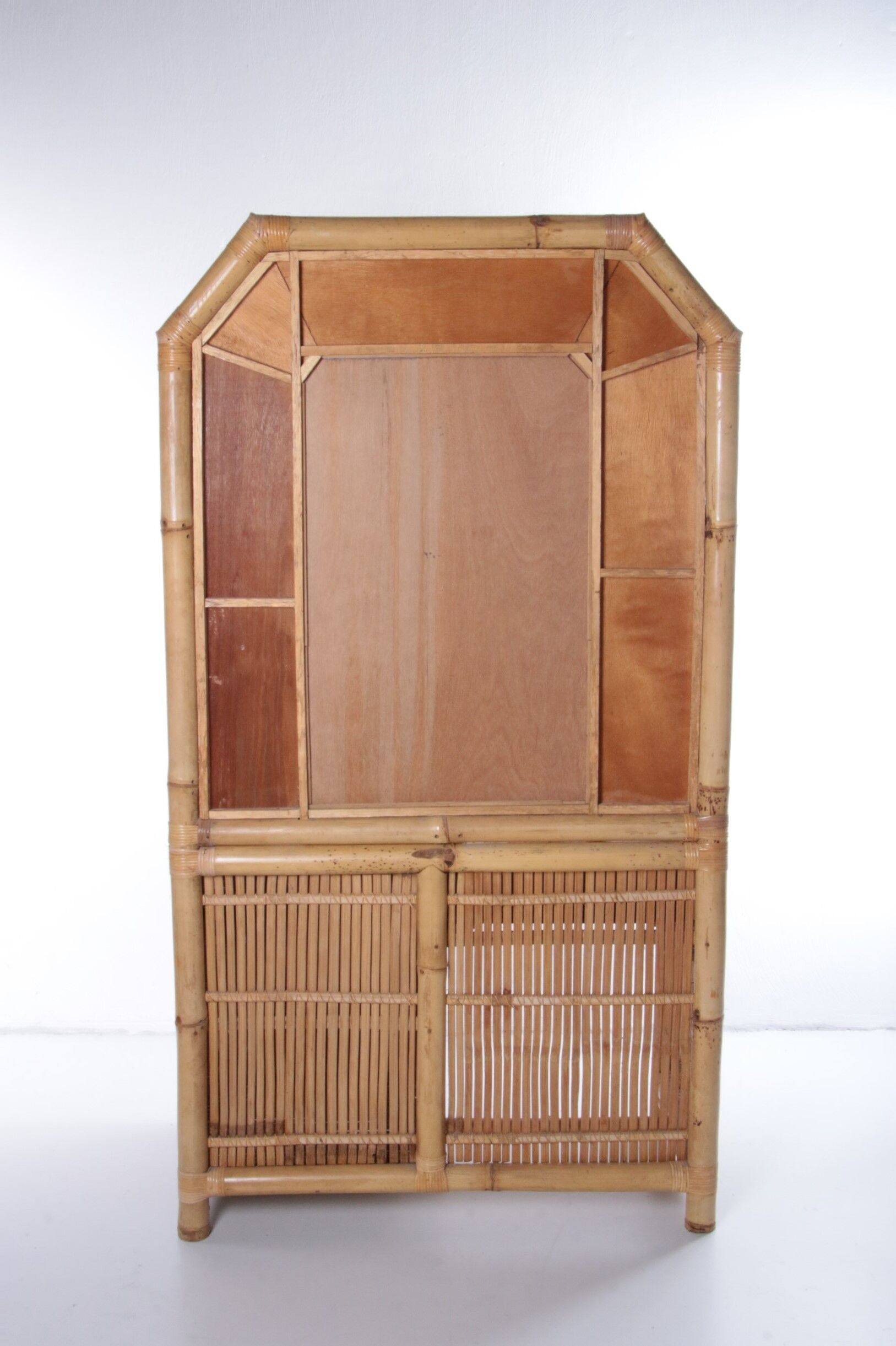 Vintage faux bamboo dressing table 'natural beauty' 1980s France
