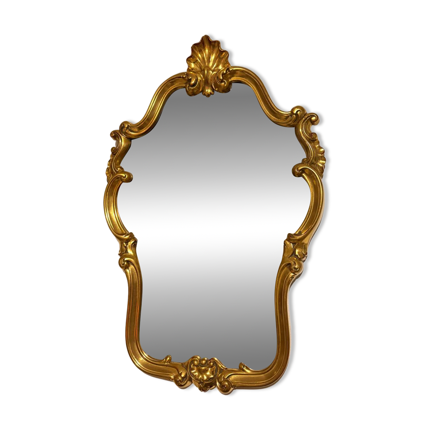 Antique Oval Wall Mirror Gold Louis XV Style Rocaille Rococo