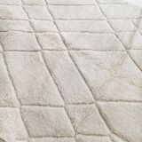 Moroccan berber carpet blessed ouarain ecru with diamond patterns engraved 304x204cm