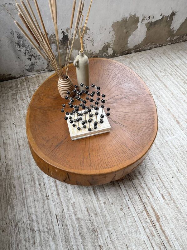 Table basse brutaliste « rondin » XL