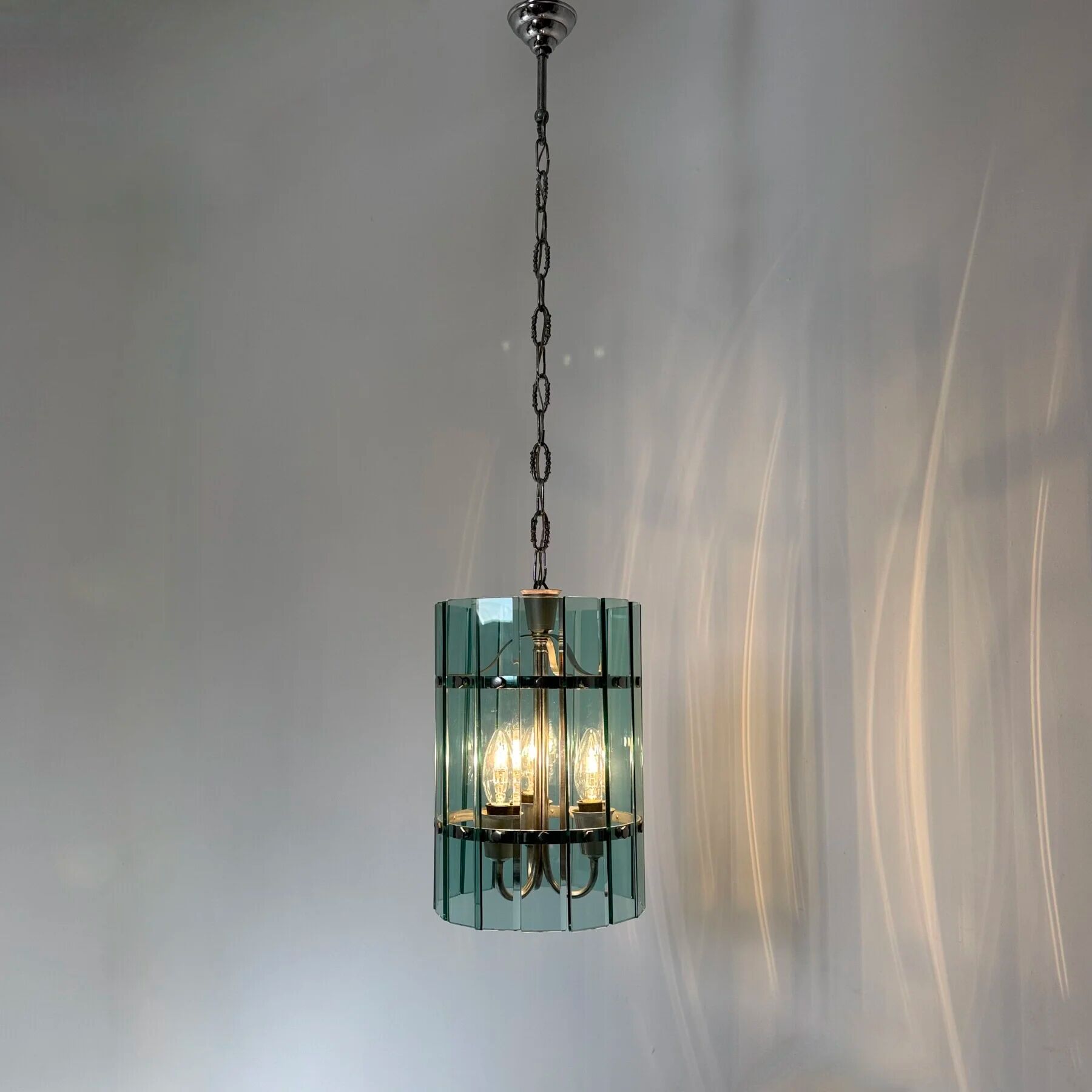 Mid-century Veca glass pendant lamp, 1970s, Italy