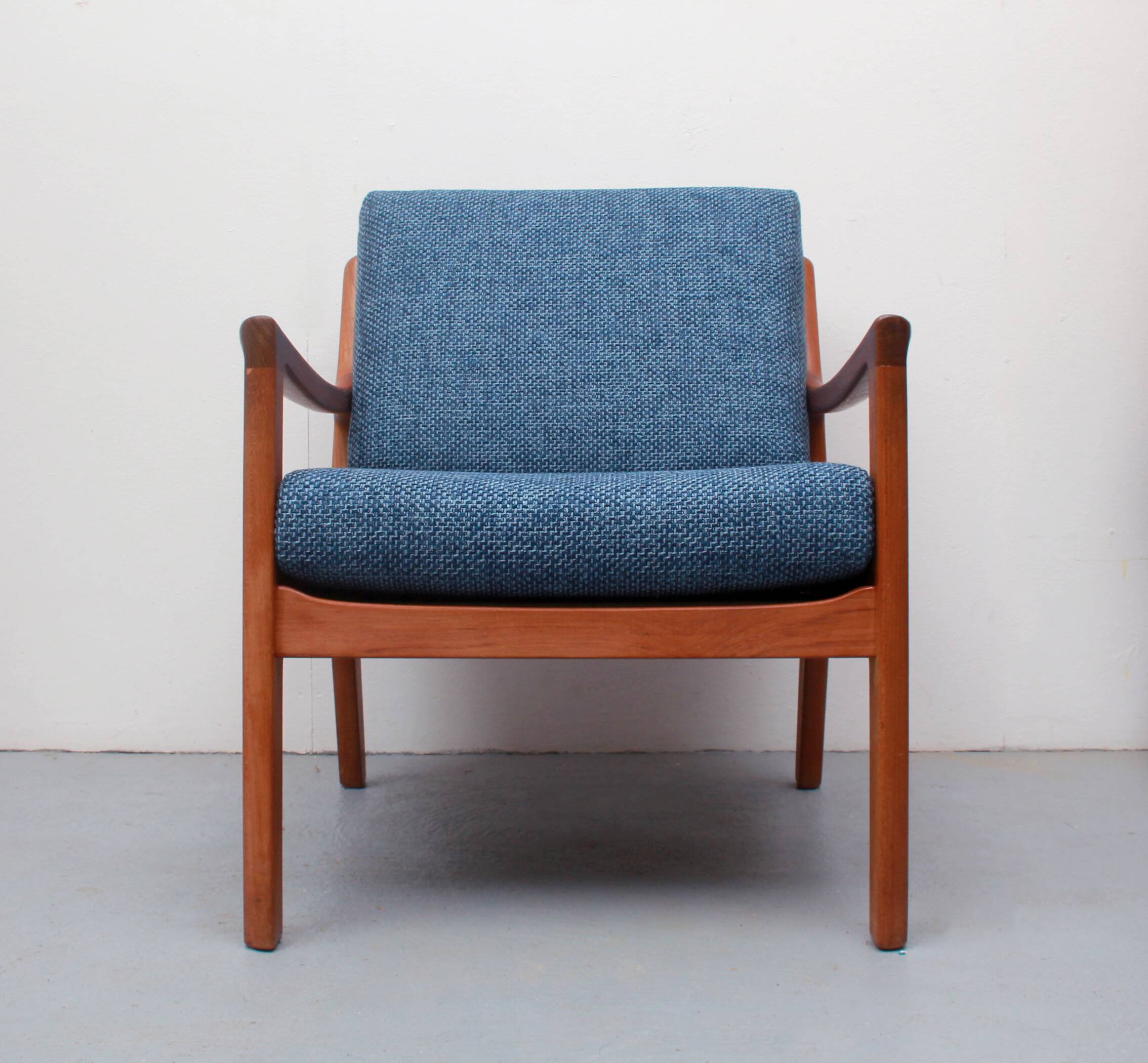1960s armchair + ottomane teak, Ole Wanscher for Cado