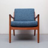 1960s armchair + ottomane teak, Ole Wanscher for Cado