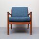 1960s armchair + ottomane teak, Ole Wanscher for Cado