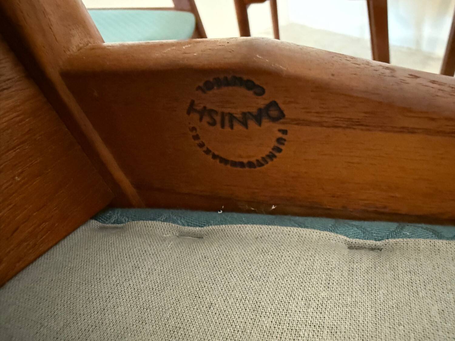 Set of 8 Vintage Danish Chairs by Søren Ladefoged – Teak & Blue Fabric