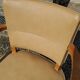 Office armchair from the 50s in beech tinted sycamore and moleskine