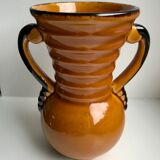 Vase en céramique jaune vallauris made in france années 70
