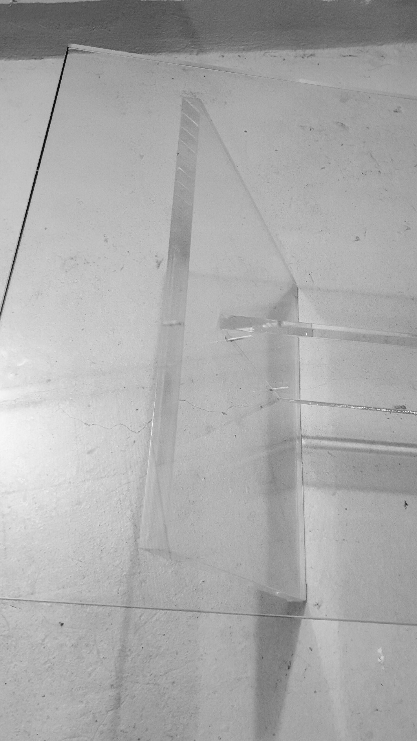 Glass and plexiglass coffee table 1970