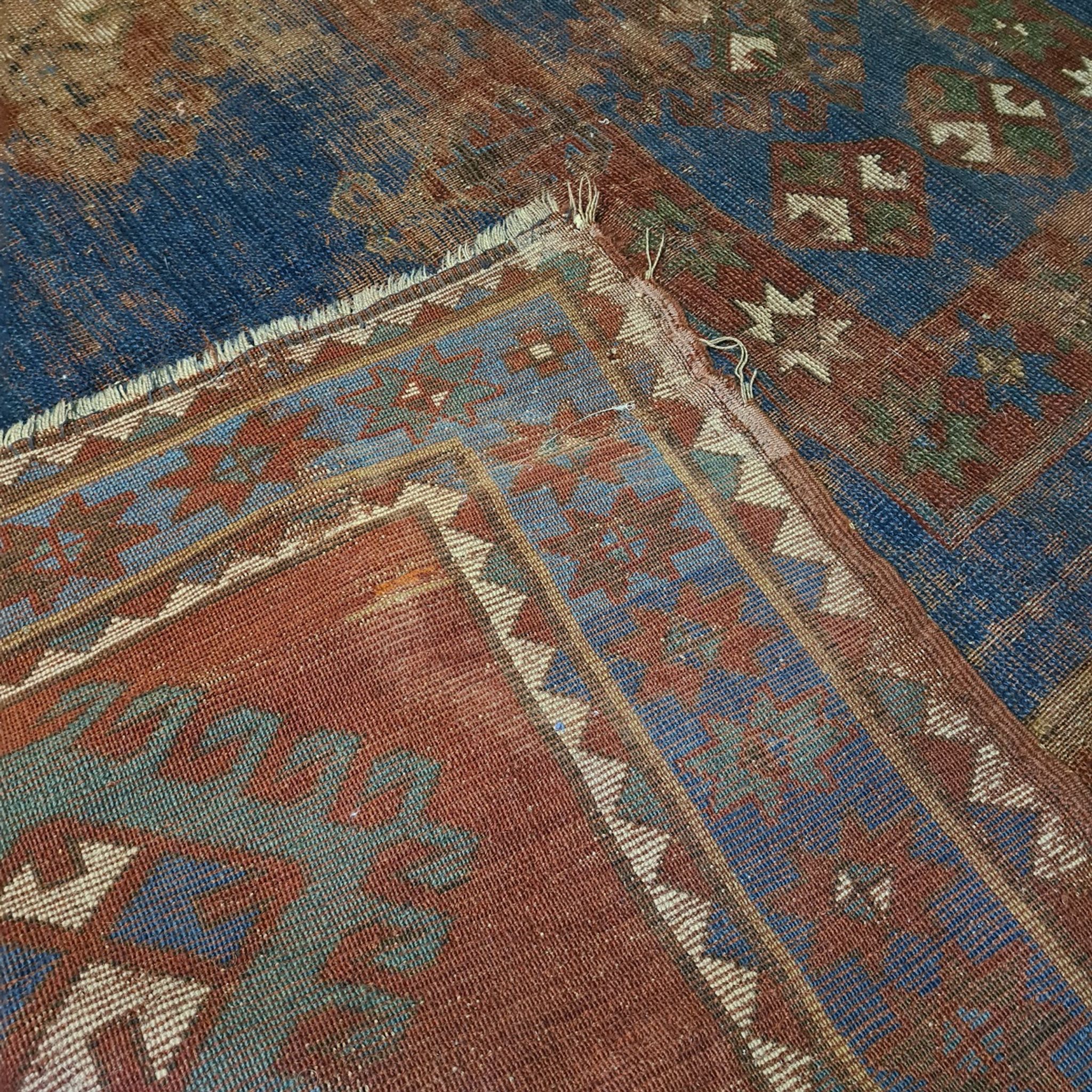 Old Hand Knotted Caucasian Carpet, 1st Half 20th Century.