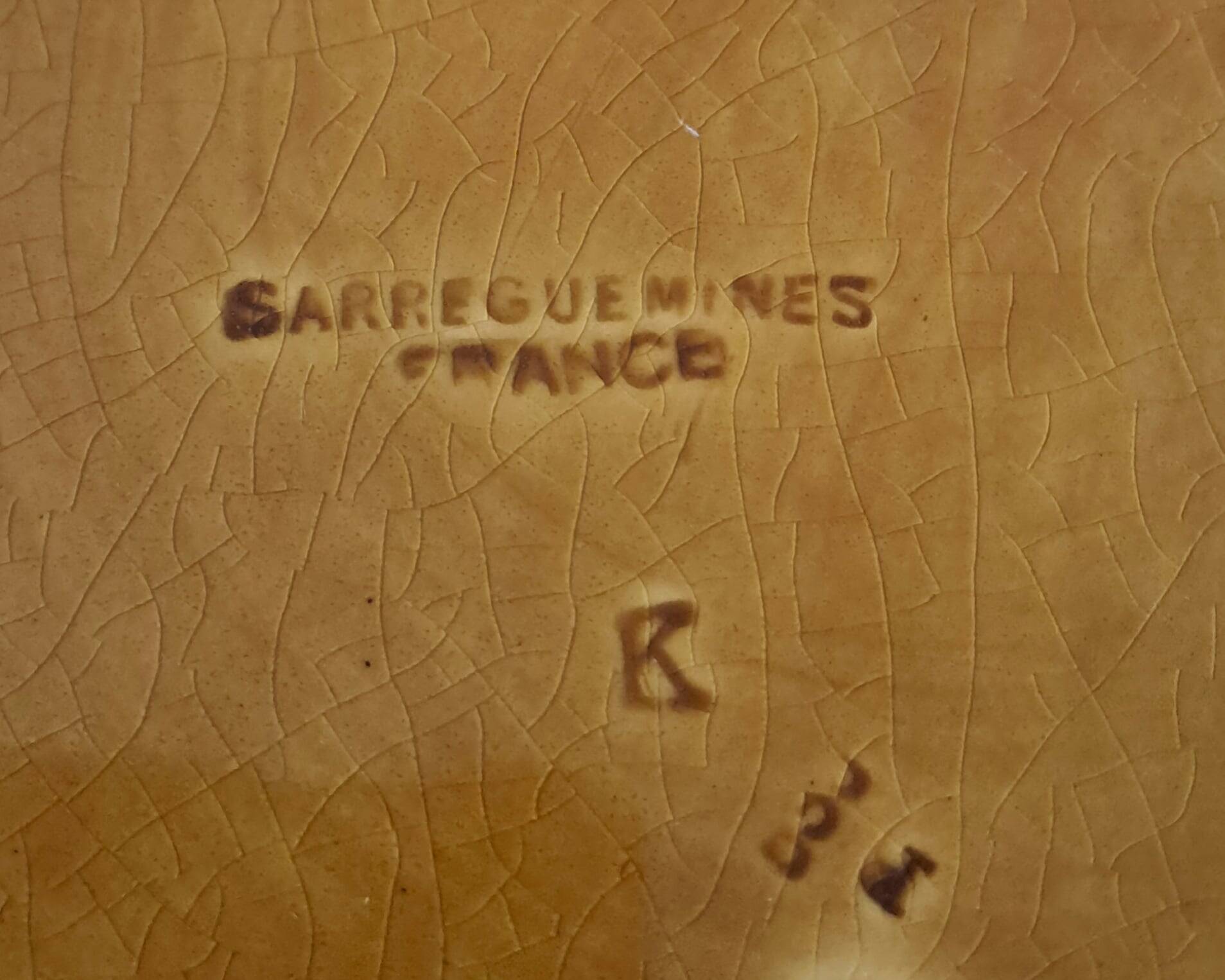 Sarreguemines Majolica slip lidded basket