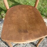 Set of 2 old and screen-printed bistro chairs