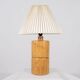 Cylindrical table lamp made of solid turned wood, France, 1970.