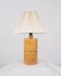 Cylindrical table lamp made of solid turned wood, France, 1970.