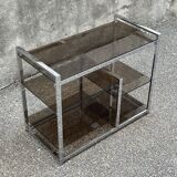 Chrome metal console and smoked glass, 1970s