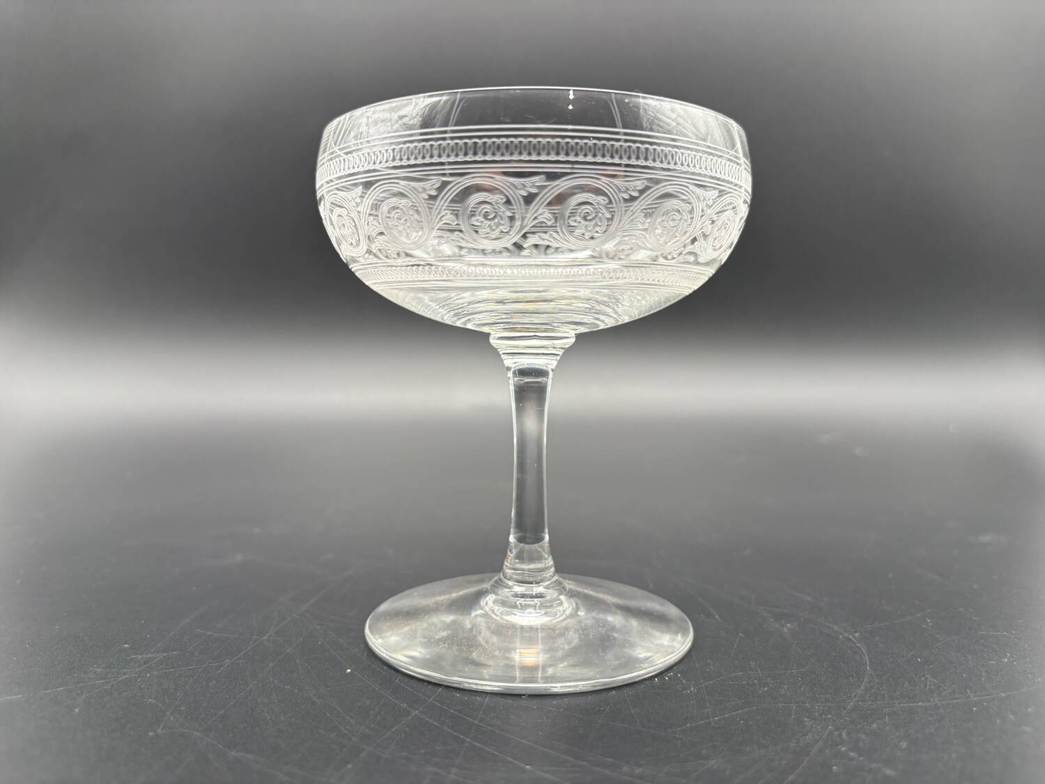 Baccarat crystal glassware and decanter set, Athenian engraving