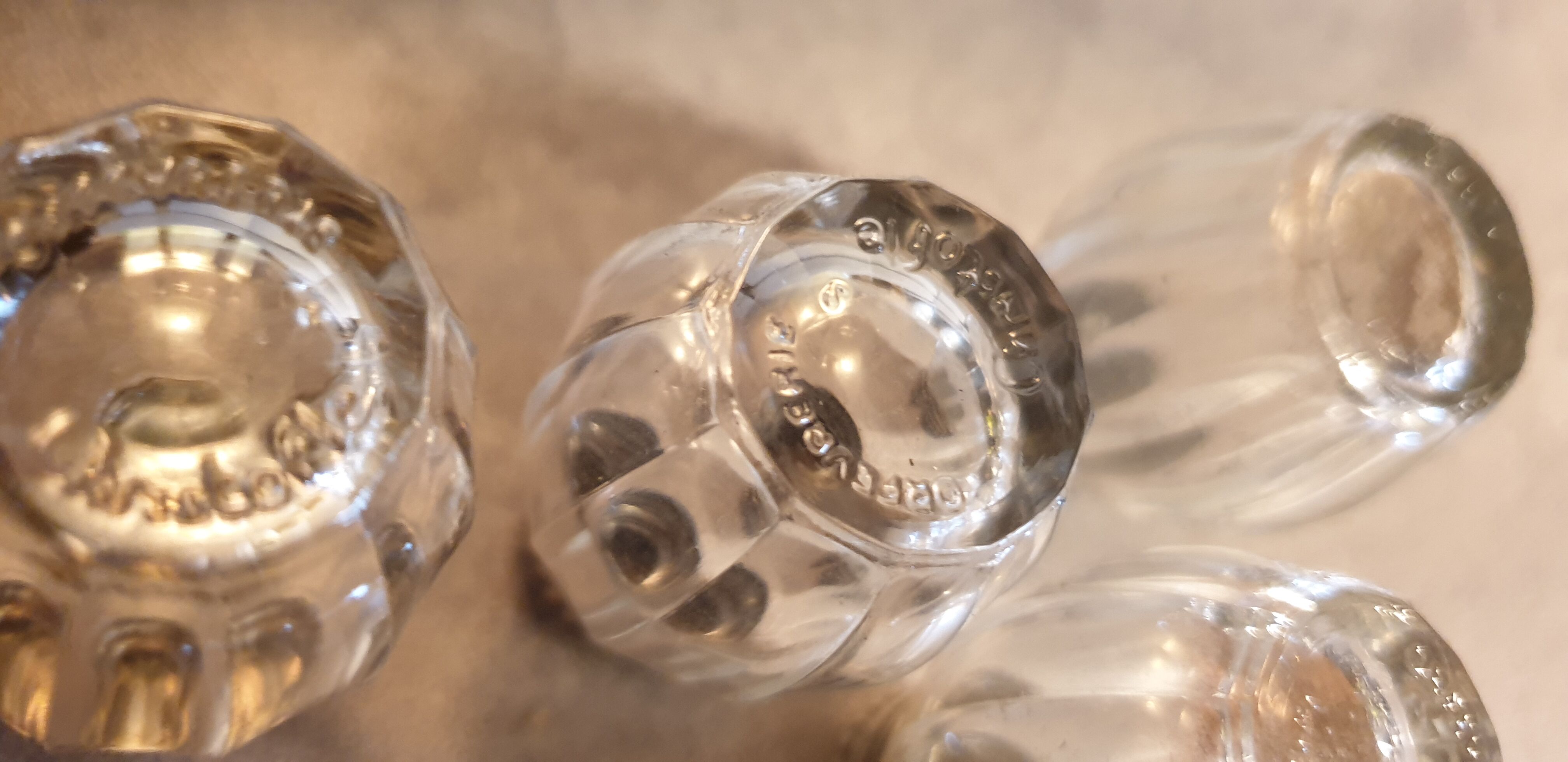 Goldsmith christofle salt shakers salters solid silver & glass