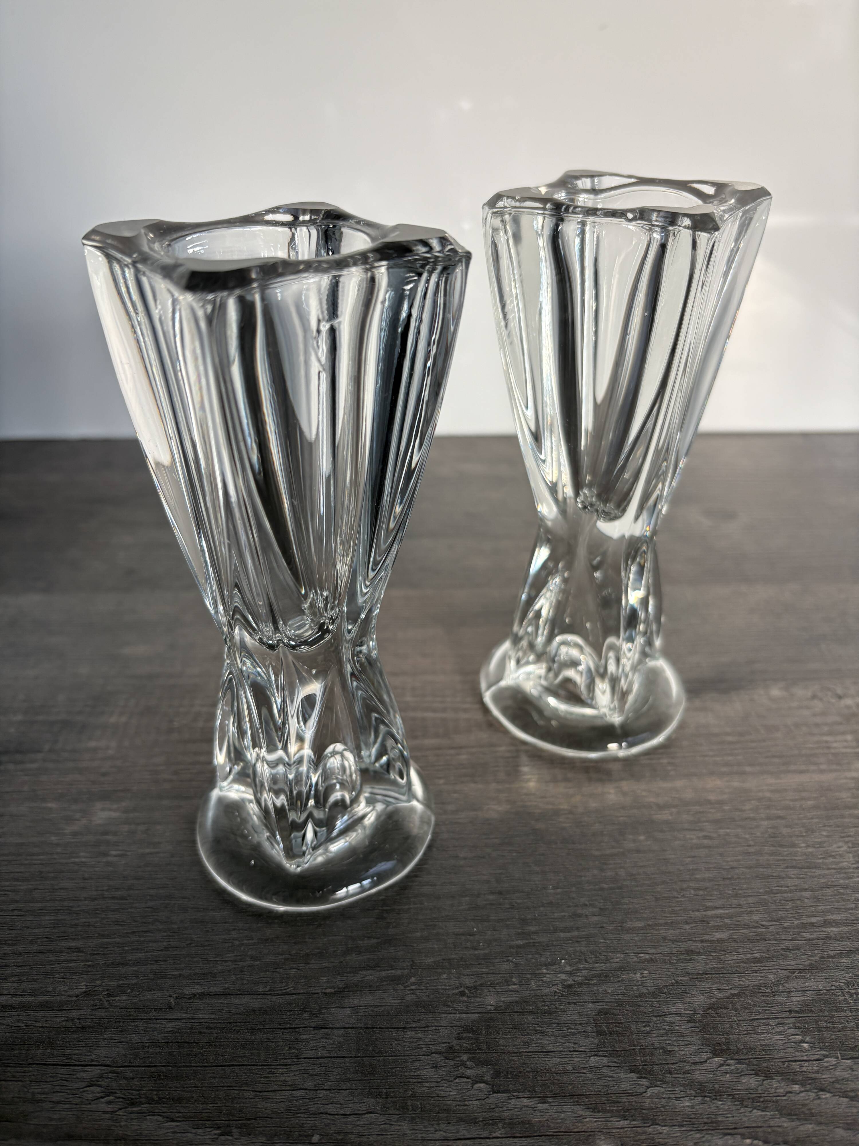 Vintage glass candlestick holders – Scandinavian design