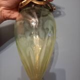 Luminaire globe verre ouraline ancien Art nouveau fin 19e début 20e siècle