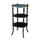 Blackened wooden stool, "Portrait of Louis XVI", Napoleon III - 19th century