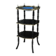 Blackened wooden stool, "Portrait of Louis XVI", Napoleon III - 19th century