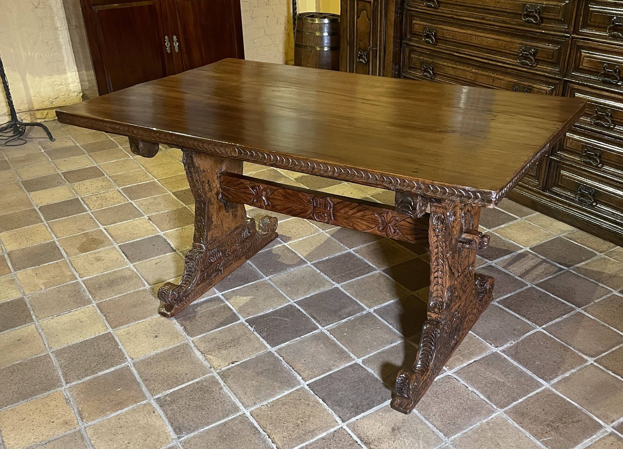 Table Renaissance Italienne En Noyer Du 16° Siècle -Florence