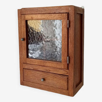 Vintage solid oak medicine cabinet