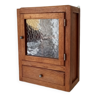 Vintage solid oak medicine cabinet