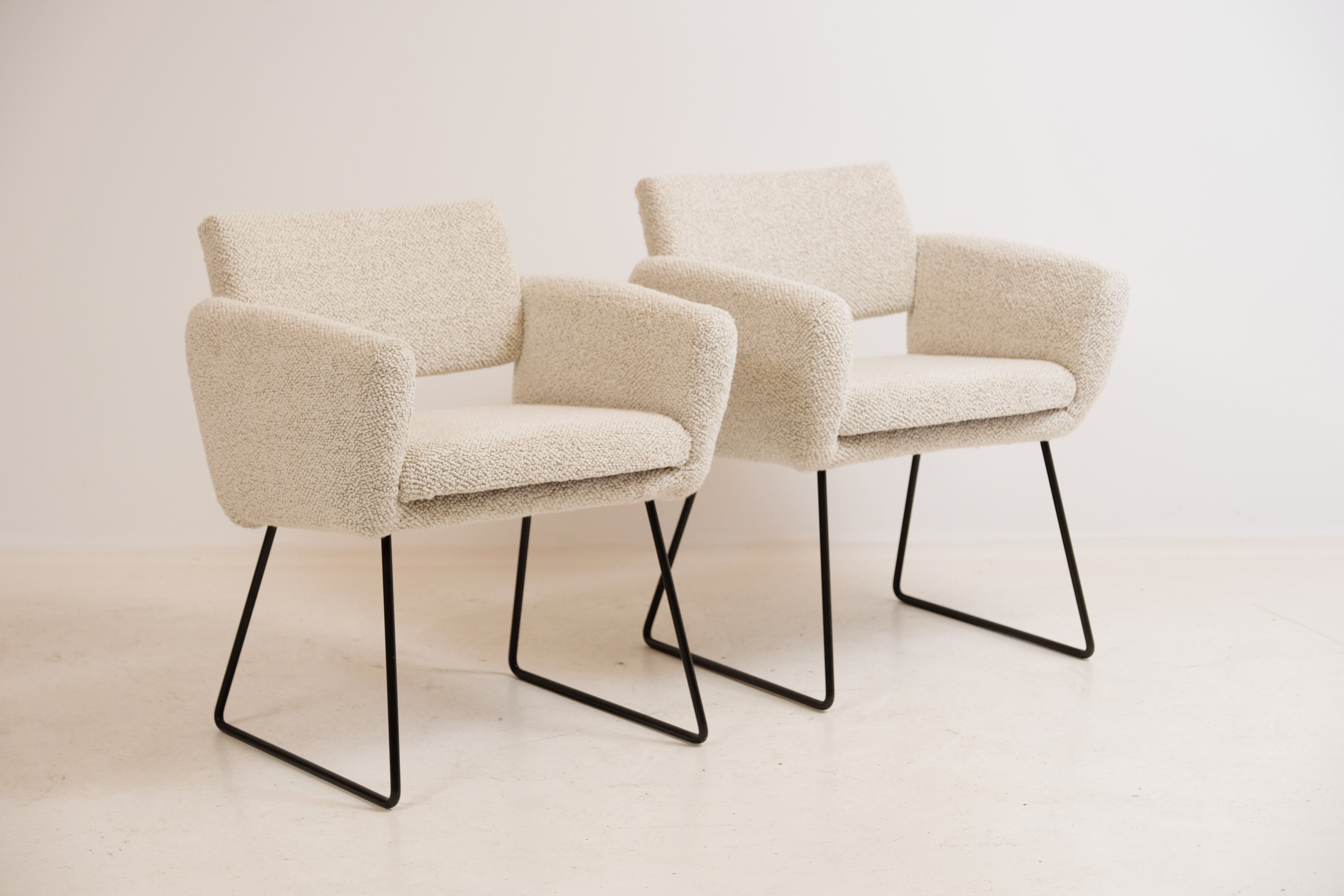 Pair of armchairs 763 by Joseph André Motte for Steiner 1950