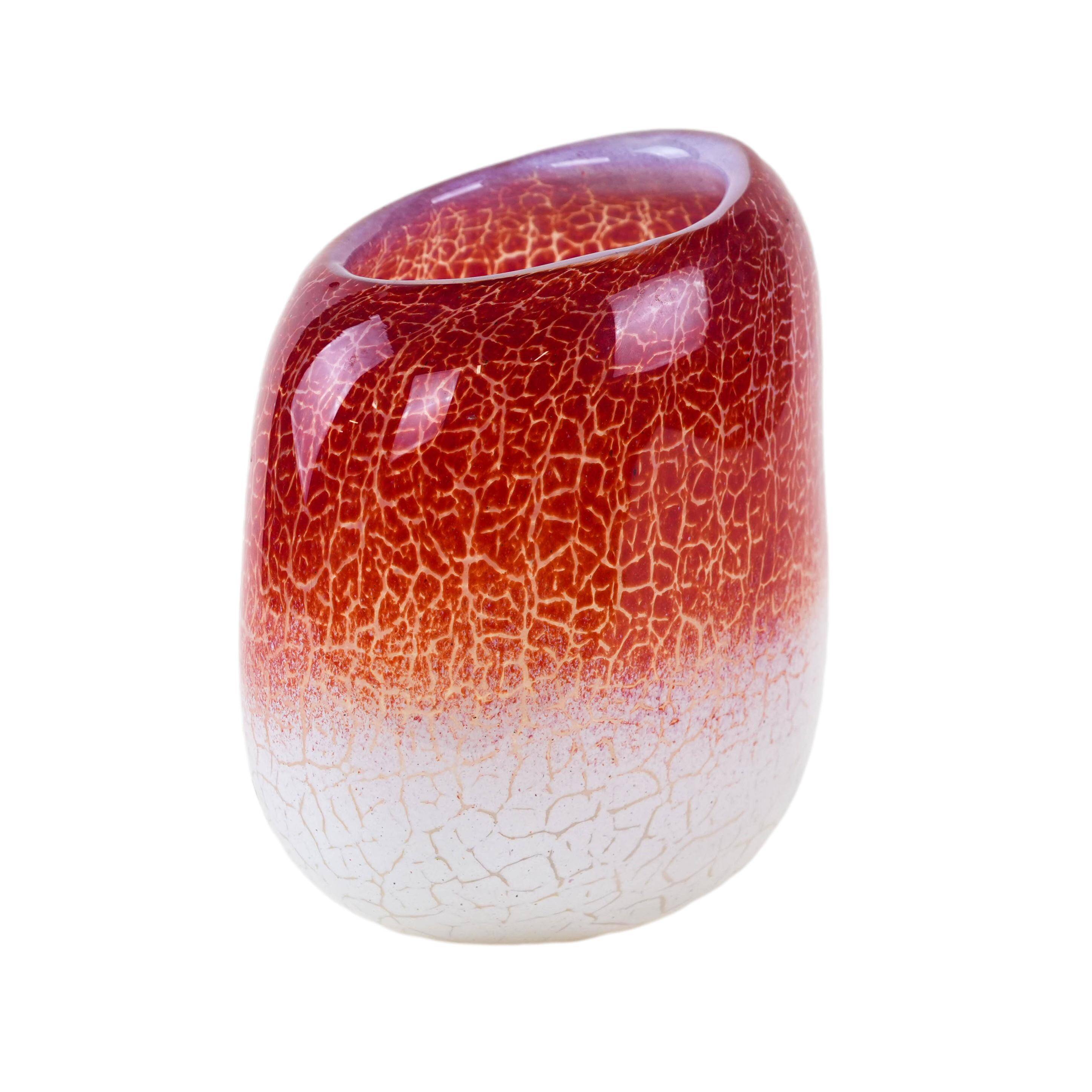 Glass vase, Danish design, 1970s, manufactured by Holmegaard