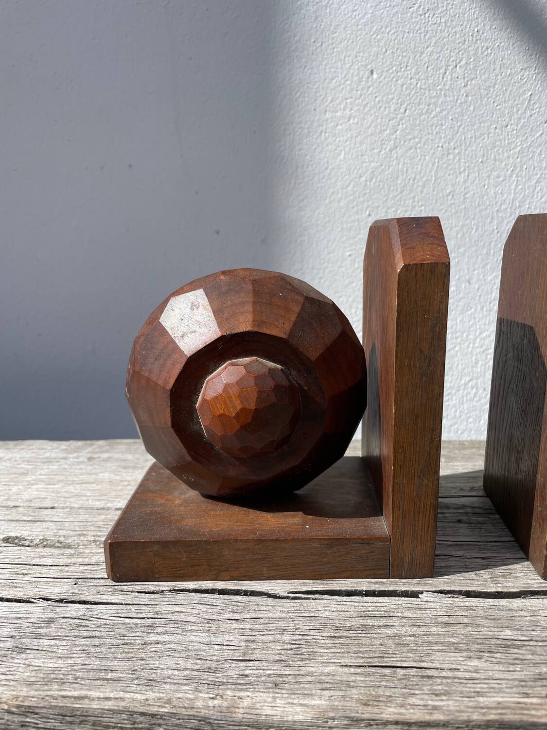Art Deco wooden bookends