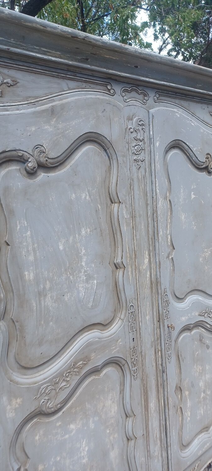 Old cabinet 18th century painted patinated