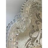 Contemporary venetian squared floreal hand-carving mirror in murano glass