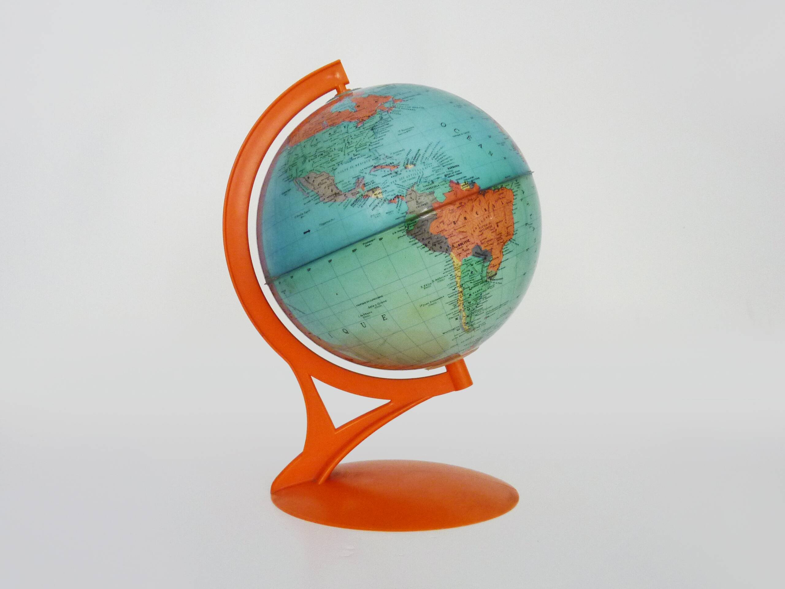 Globe terrestrial map world Editions Rico Florence Year 70