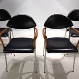 Set of four Coro dining chairs by Luigi Origlia, 1980