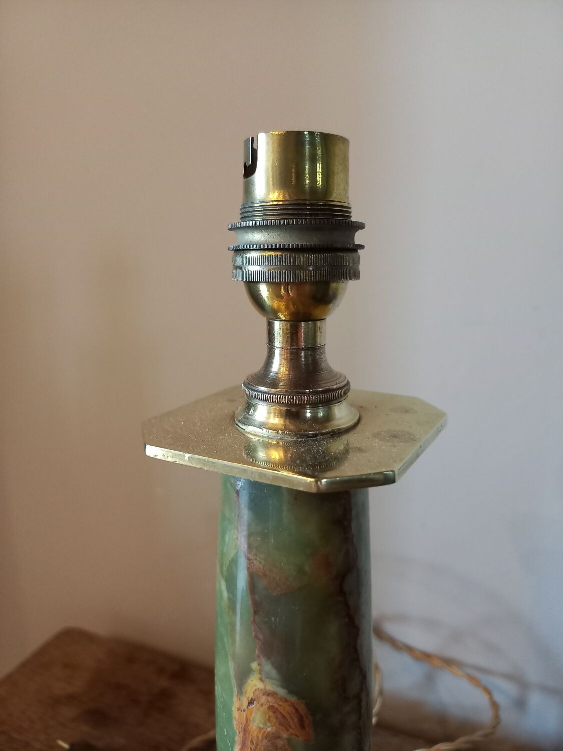 Lamp foot marble and bronze old 19th century