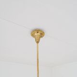 Mid-century brass and glass pendant light by Sario, Finland, 1950s.