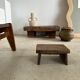 Asian solid wood quadripod brutalist coffee table H30 L81 l42