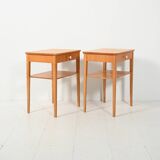Pair of Vintage Scandinavian bedside tables in beech