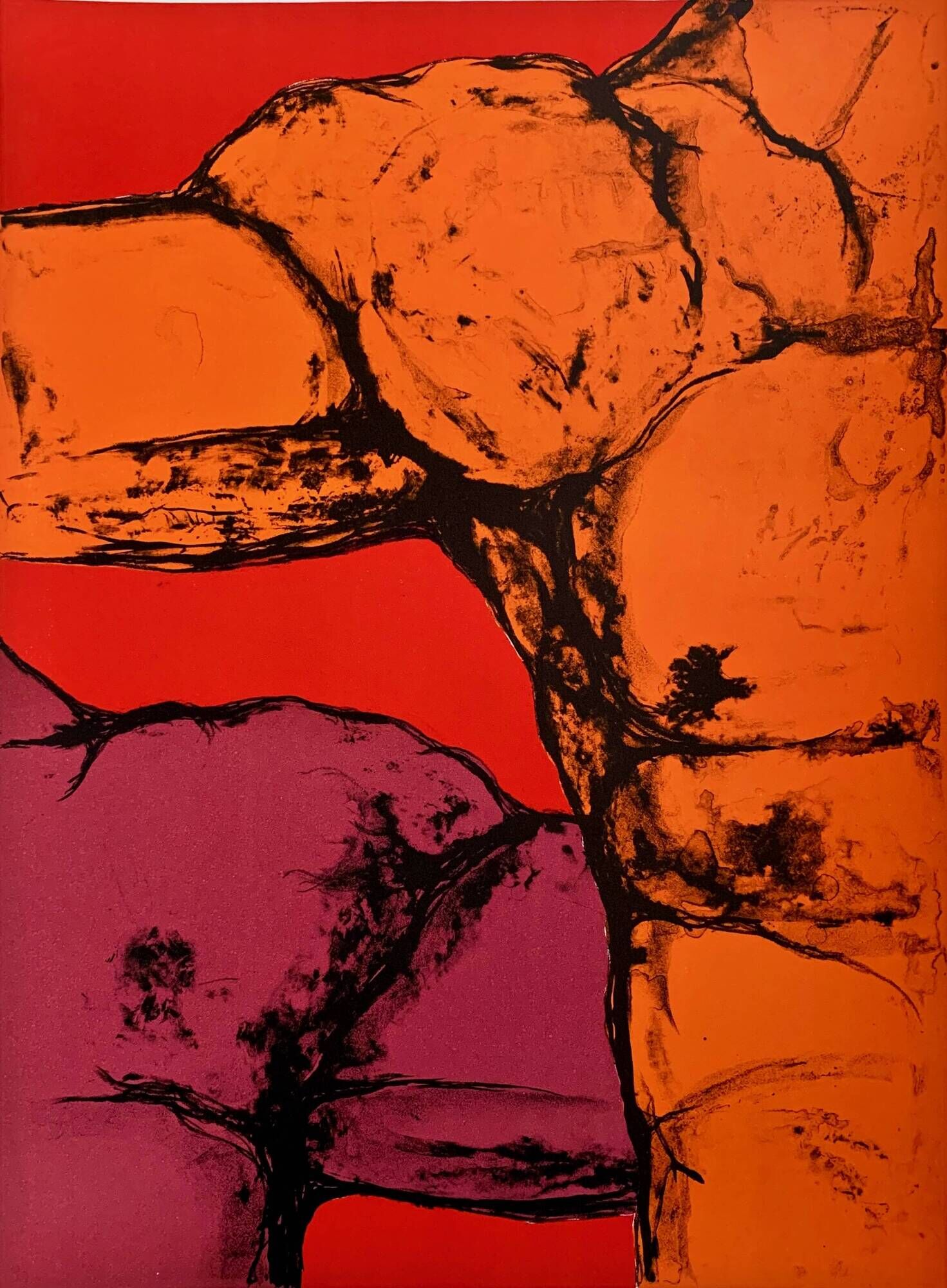 Maurice Legendre – "Two Torsoes", abstract lithograph from the 60s/70s.