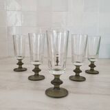 6 small green foot flutes in the Timo Sarpaneva style