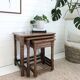 Lot de 3 tables d'appoint Mid Century Vintage en bois massif Landhaus Rustikal Banc de fleurs Tabour