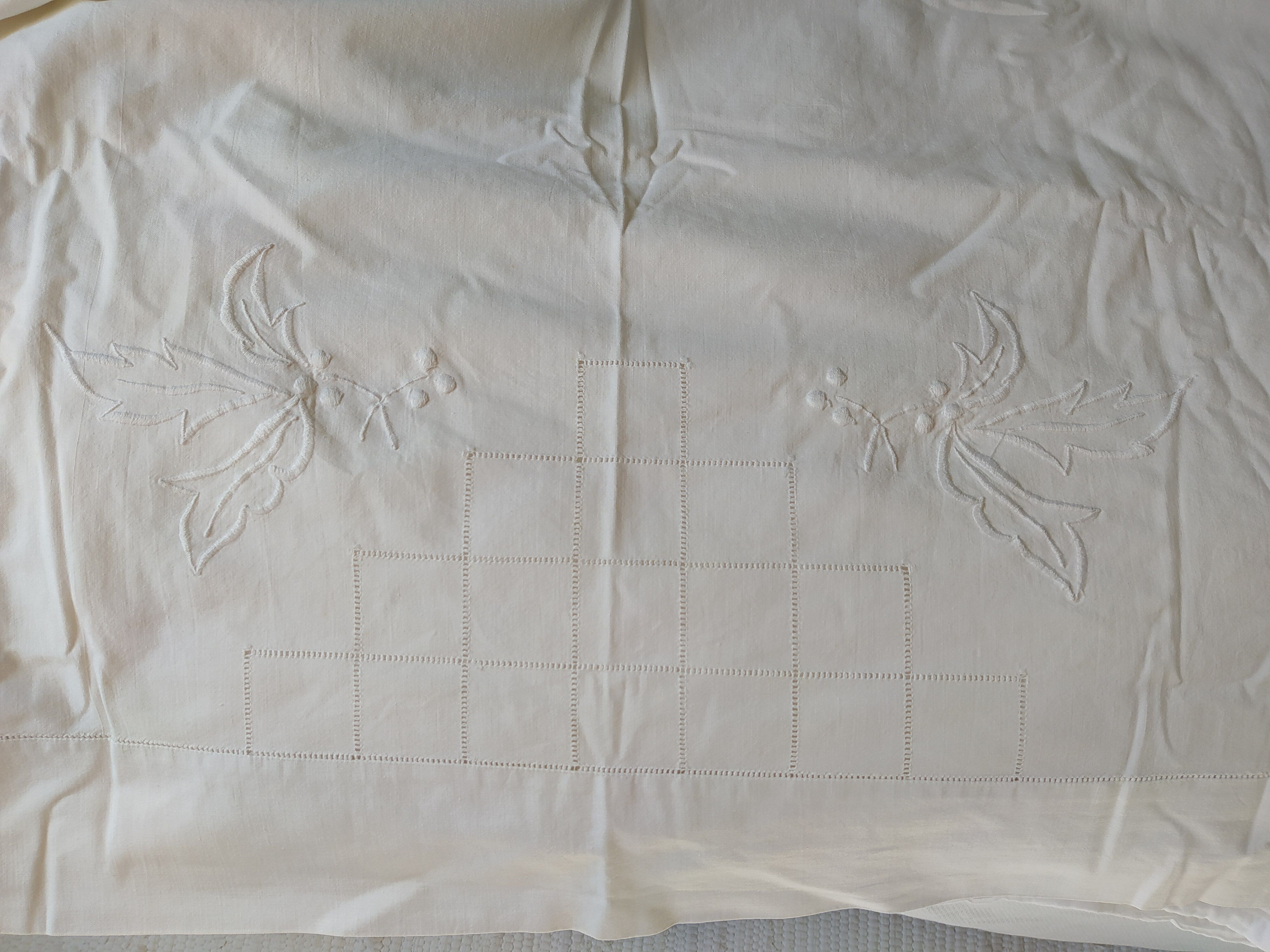 Art Deco embroidered antique sheet