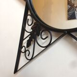 Miroir rond en fer forgé à forme d'étoile