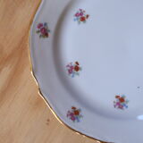 4 small vintage floral plates made of French porcelain